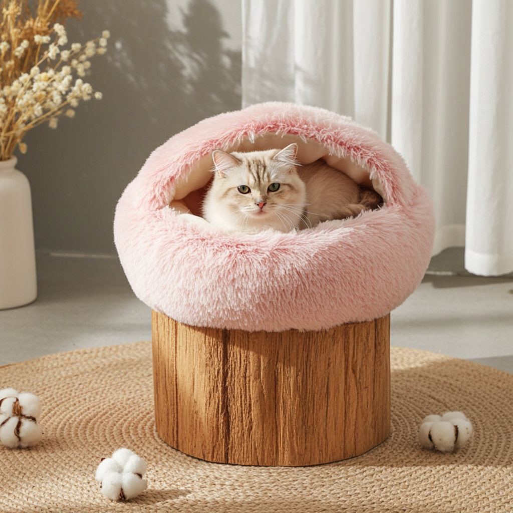 2 In 1 Dog And Cat Bed Pet Winter Bed Round Plush Warm Bed House Soft Long Plush Pets Bed Pet Products
